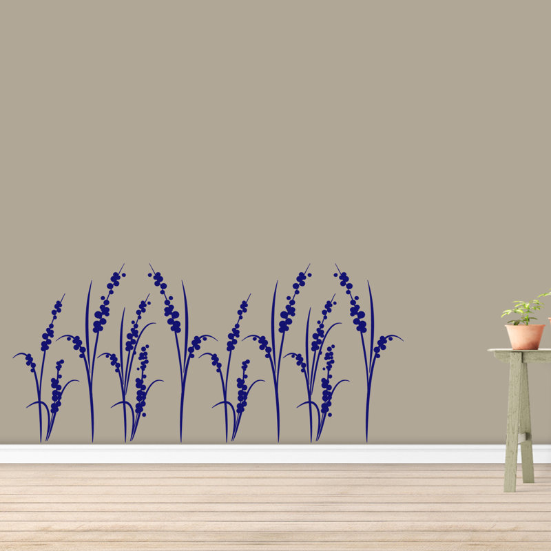 Décalcomanie murale Blossom Grass, Bleu marine