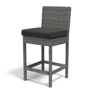 Kiona High-Density Polyethylene (HDPE) Wicker Outdoor Stool with Cushion