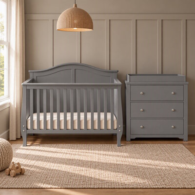 Camden 2-Piece Nursery Set with Crib, Dresser and Removable Dressing Kit Topper