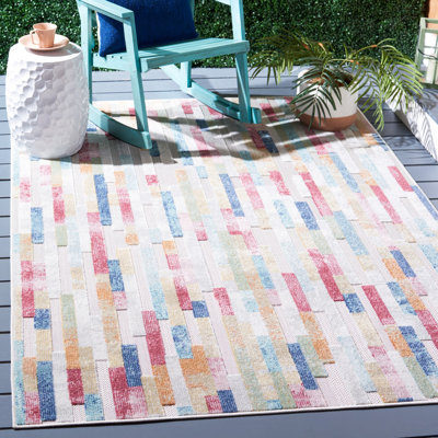Saram Performance Striped Indoor/Outdoor Area Rug