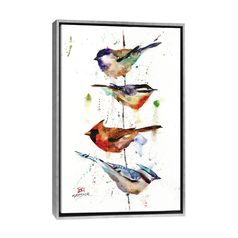 " The Perch " by Dean Crouser, 26" H x 18" W x 1.5" D, Silver Framed Canvas, No Mat