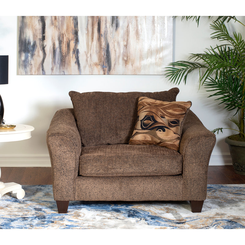 Chaise avec accoudoirs en tissu Camero, brun