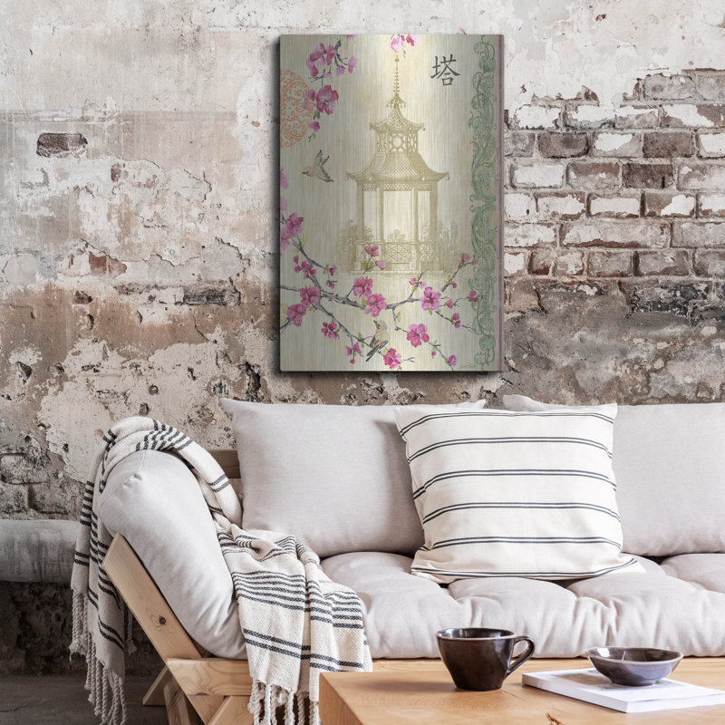 «Jp2327 Cherry Blossoms» par Jean Plout, art mural en métal, H 36 po x l 24 po