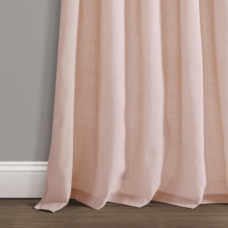 Paire de rideaux en toile de jute, L 45 po x L 84 po, Rosé