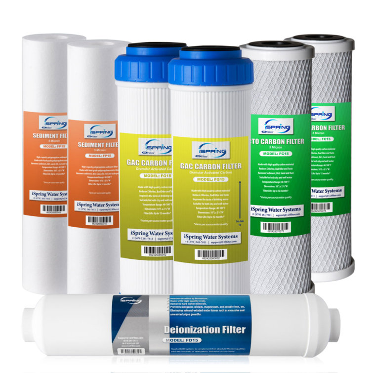 iSpring F7D - Ensemble de 1 cartouche de remplacement pour filtre à eau par osmose inversée