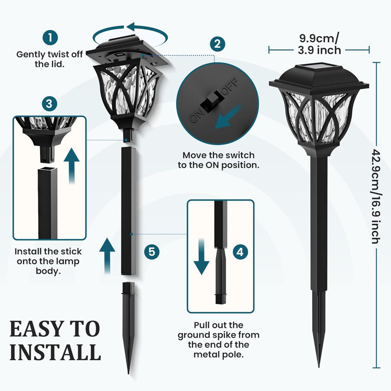 Stainless Steel Solar Powered Pathway Light Pack, White