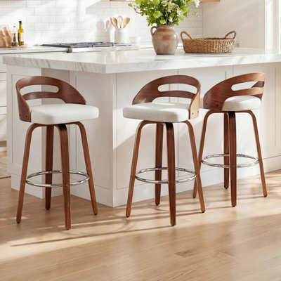 Mahtab Modern Upholstered Swivel Counter & Bar Stools