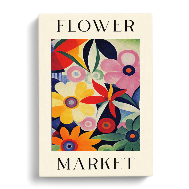 The Retro Flower Market Exhibition No.3 - Wrapped Canvas, 50cm H x 35cm W