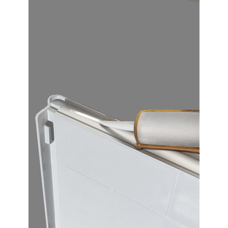 60 in. x 32 in. 4-Piece Direct-to-Stud Alcove Shower Wall Kit in White