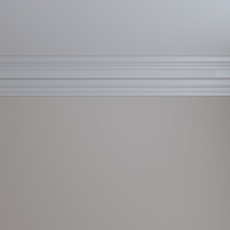 Alexa Smooth White Polyurethane Crown Moulding 94.5"