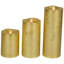 Ensemble de 3 bougies à cire scintillante à DEL crème sans flamme 8 po-93533101