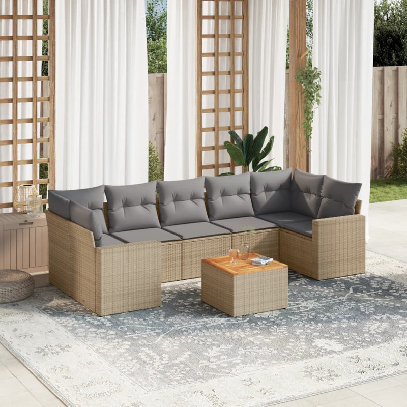  Ensemble de canapé de jardin beige