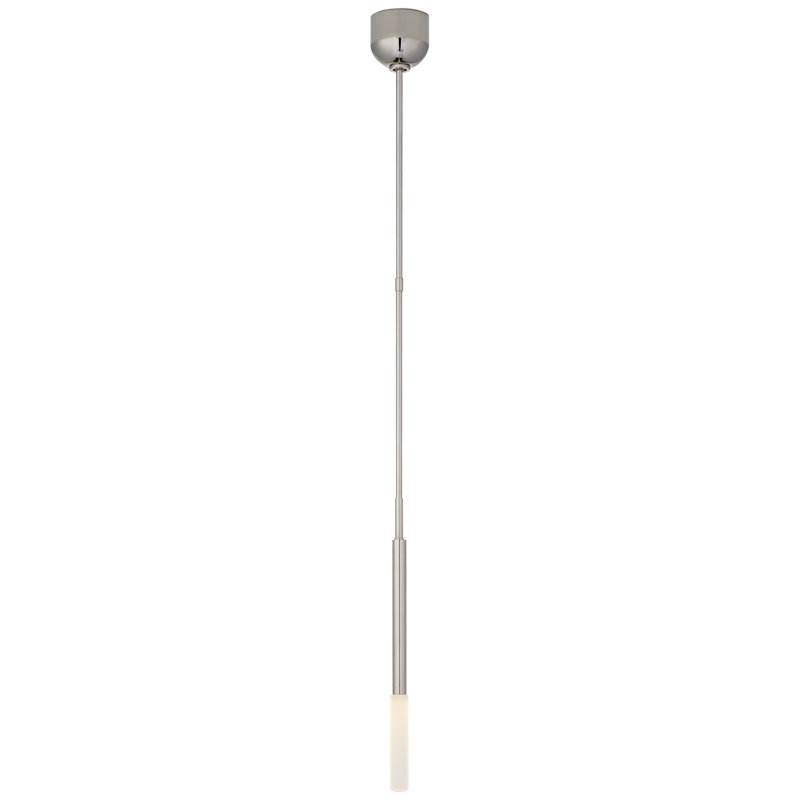 Kelly Wearstler Rousseau Single Pendant, Polished Nickel, Etched Crystal