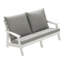 Causeuse avec coussin, canapé de jardin d'extérieur grain de bois, blanc / gris-121060263