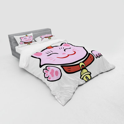 Ensemble de housse de couette en microfibre rose / noir / jaune