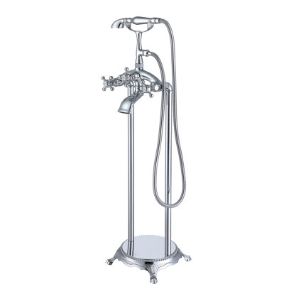 Bathtub Faucet And Hand Shower - Freestanding, , 10 In Width, Height, Full Body Spray For Every Need Freestanding With Coverage Rinsing