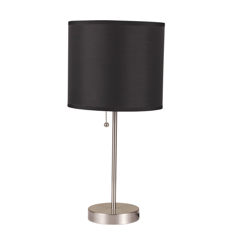Lampe de table métallique Dante, Noir, 19.5" H x 9" W x 9" D