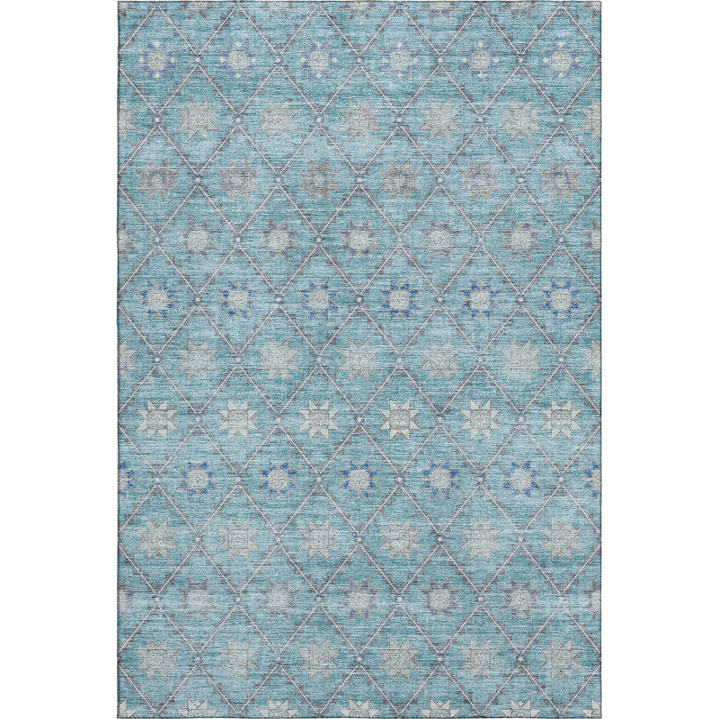 Premium Machine Washable Xamiera AMF1858 Lattice Rug, Rectangle 10' x 14'