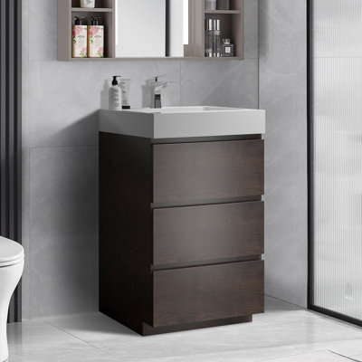 Ensemble de meuble-lavabo simple autoportant avec lavabo 24 po 3 tiroirs Virble