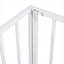 Pour chambre d'enfant, structure de lit grand format avec clôture et porte d'accès, fabrication en métal, blanc éclatant-129380413