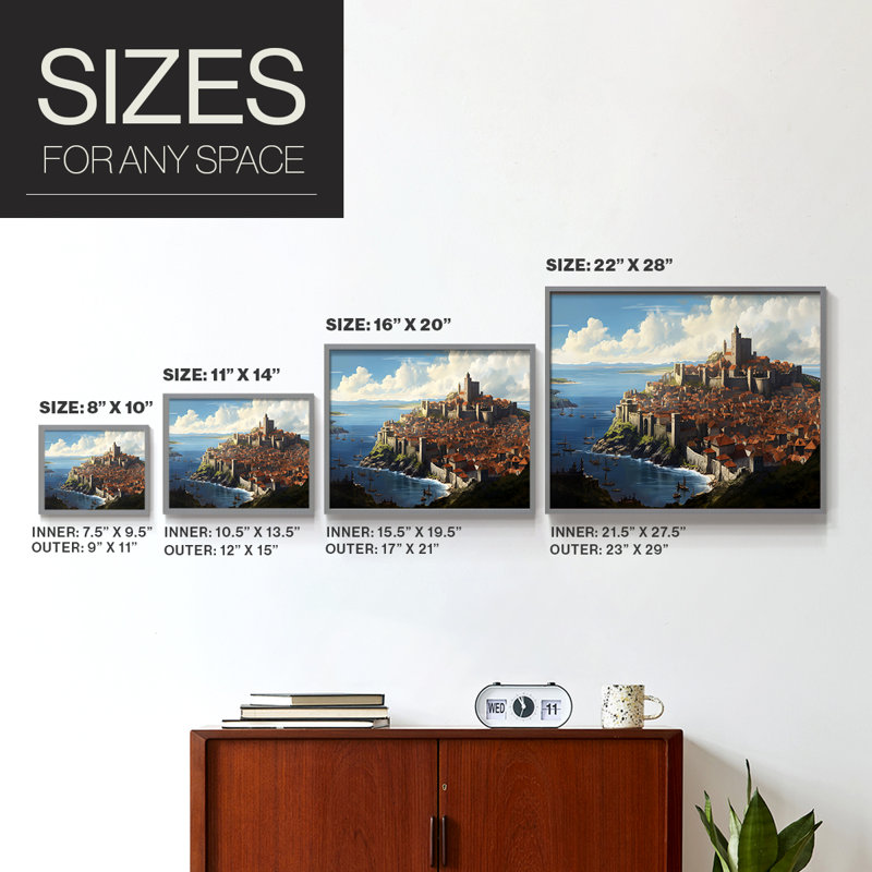 Landscape Series-LXXIX -Framed Print - Restickable, 22" H x 28" W, Gray