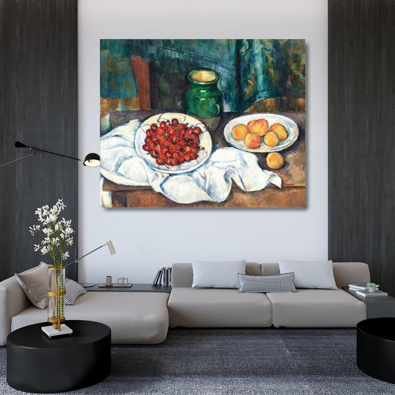 Art sur toile tendue avec galerie Red Barrel Studio® Cezanne, Paul: Still Life With Cherries And Peachesâ 53840