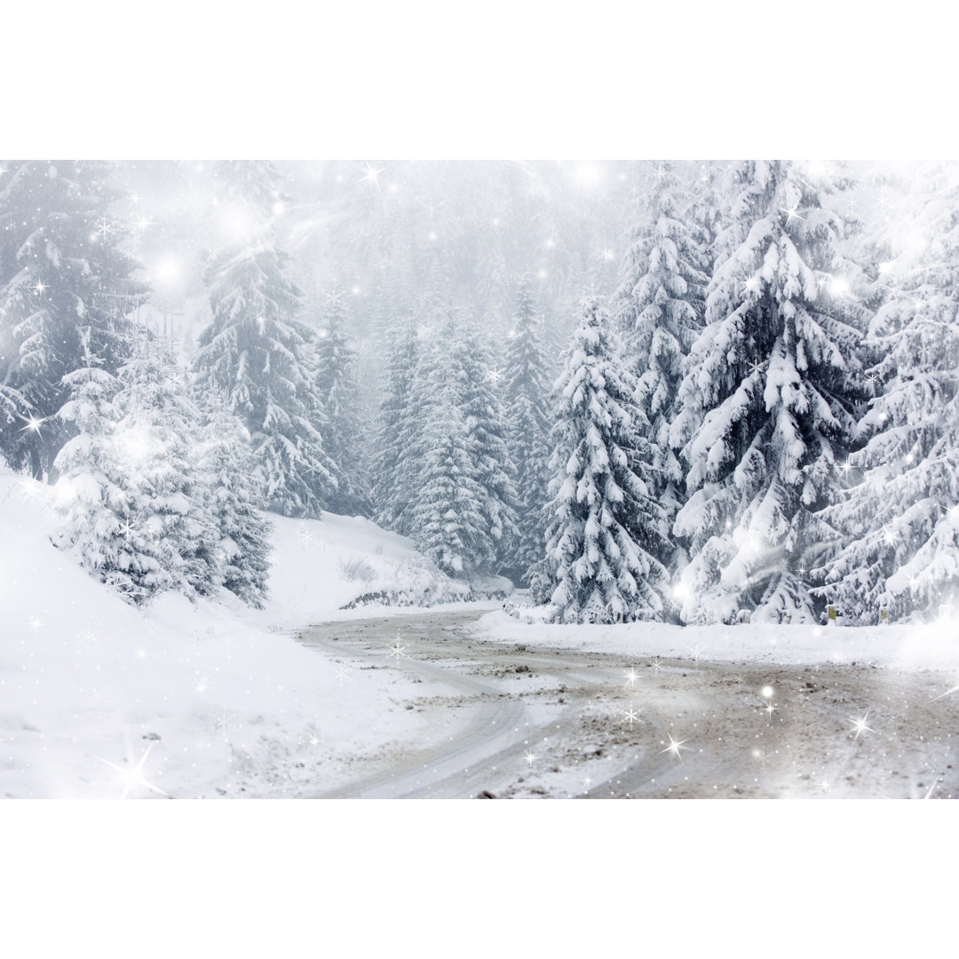 Snow Covered Road by 8213Erika - Wrapped Canvas Print Millwood Pines 
