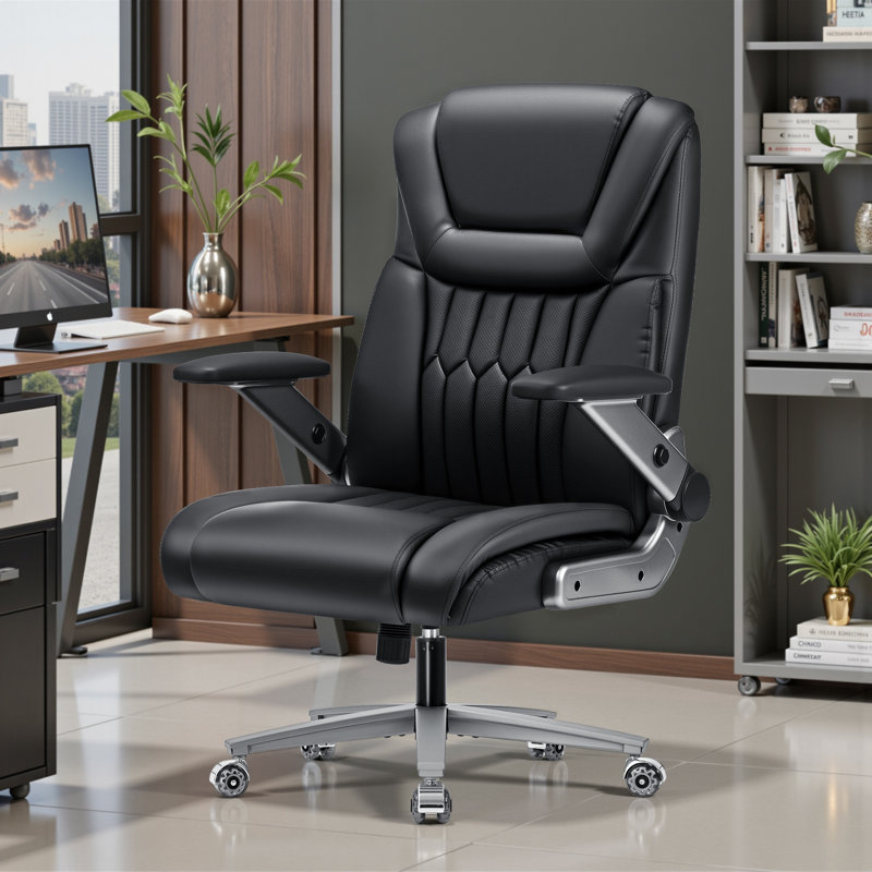 Grande et grande chaise de bureau 500 lb avec support lombaire réglable et accoudoirs rabattables 4D, sièges de direction ergonomiques très larges pour personnes lourdes