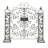 Verduzco Metal Indoor Outdoor Scrollwork Arched Gate Black Garden Arbor with Vines and Latch Lock Closure