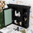 Elegant Bathroom Storage Cabinet with Mirror Door and 5 Open Shelves-24741399