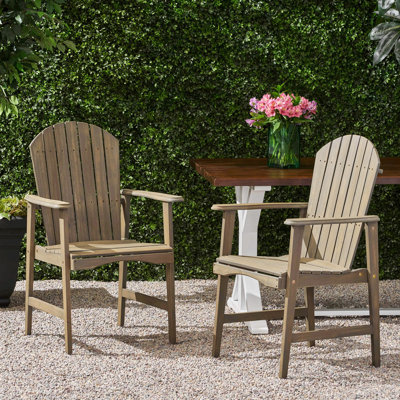 Outdoor Weather Resistant Acacia Wood Adirondack Dining Chairs (Set Of 2)