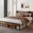 Kewarra Platform, Metal Bed Frame with Storage Headboard, Sturdy and Stable-886860225-886860227