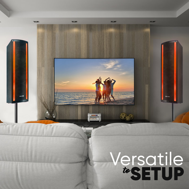 Ensemble de 3 haut-parleurs combinés Bluetooth Pyle 3 x 6,5 po - Haut-parleurs pour haut-parleur avec lumières RVB et télécommande Pyle