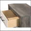 Commode 1 pièce deux tons Finition commode chevet quatre tiroirs Poignée en métal gris beige