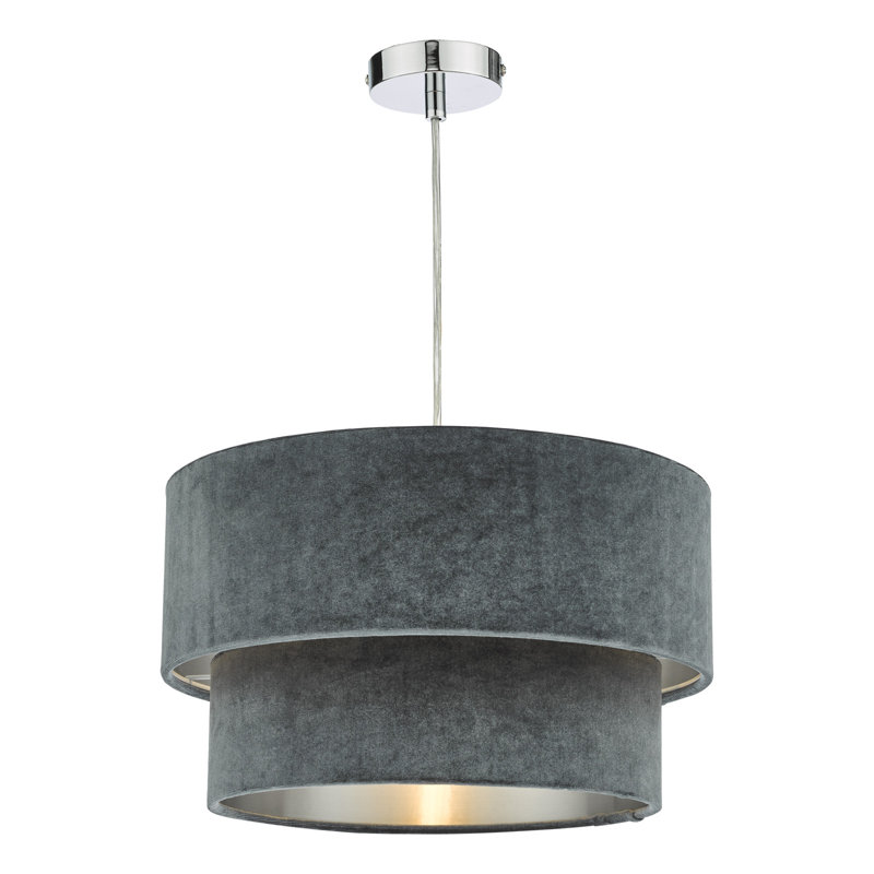 Bengte 1 - Light LED Drum Pendant, Grey/Silver