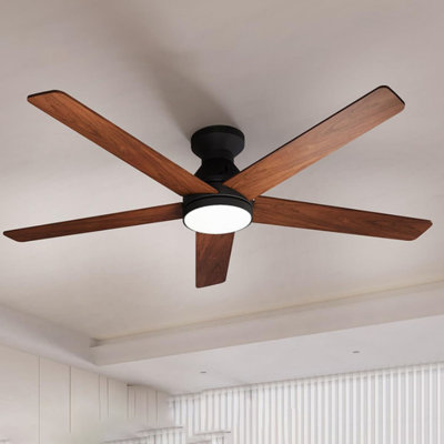 Ventilateur de plafond encastré élégant de 52 pouces avec DEL à intensité variable, télécommande et moteur à courant continu silencieux