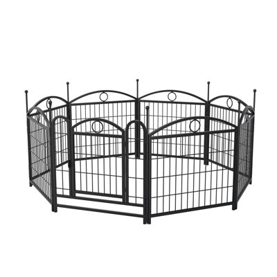 Dog Playpen Indoor 24 Inch 8 Panels Metal Dog Pen Pet Dog Fence Outdoor Exercise Pen With Doors