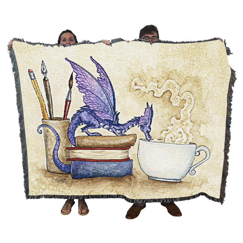 Pure Country Weavers Whats in Here Blanket by Amy Brown - Fantasy Dragon Gift Tapestry Throw Woven from Cotton - Made in The USA (72x54)