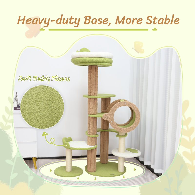 65.75'' H Elidi Cute Cat Tree, Cat Tower