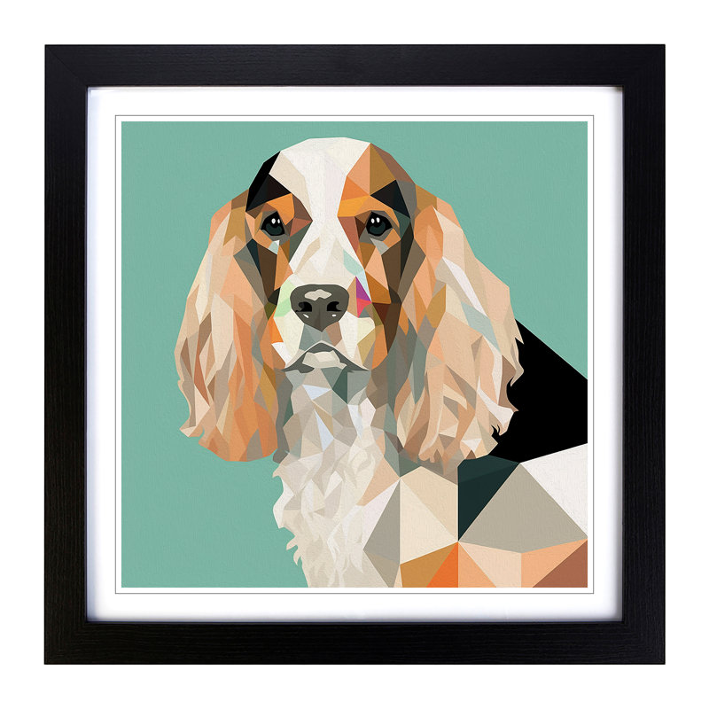Cocker Spaniel Bauhaus - Framed Print, Black
