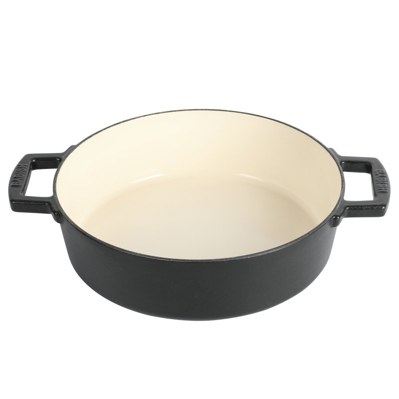 Babish 3 Qt Black Enamel Cast Iron Braiser with Lid