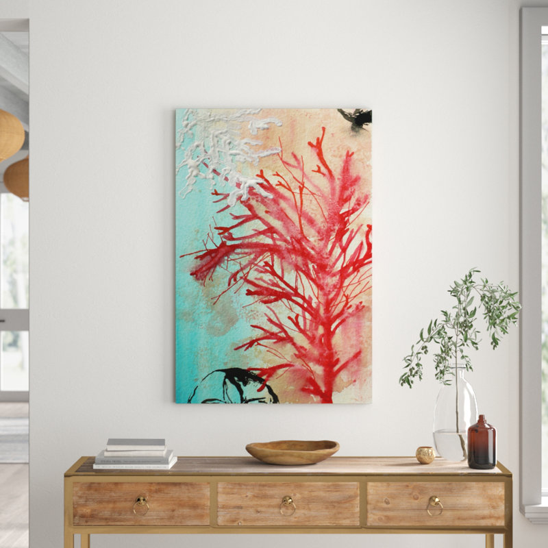 Red Coral by Christine Lindstrom - Wrapped Canvas Painting, 114cm H x 76cm W x 3.81cm D