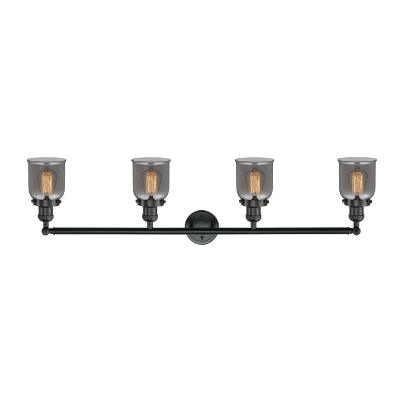Bell - Éclairage pour meuble-lavabo 4 lumières 42 po, Incandescent, Plaqué couleur fumée, Noir mat