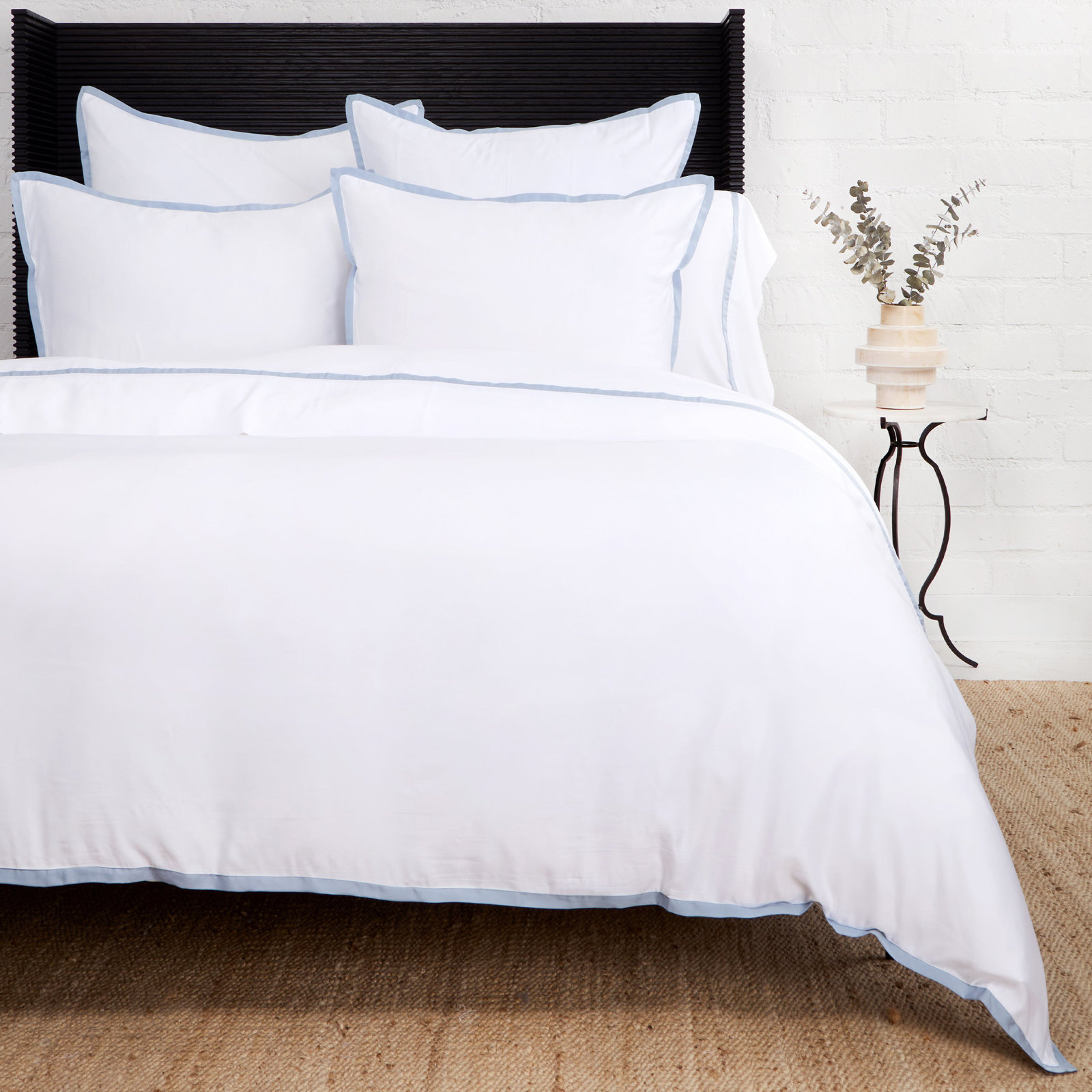 Langston Rayon Duvet Cover Set, French Blue, King Duvet Cover + 2 King Shams