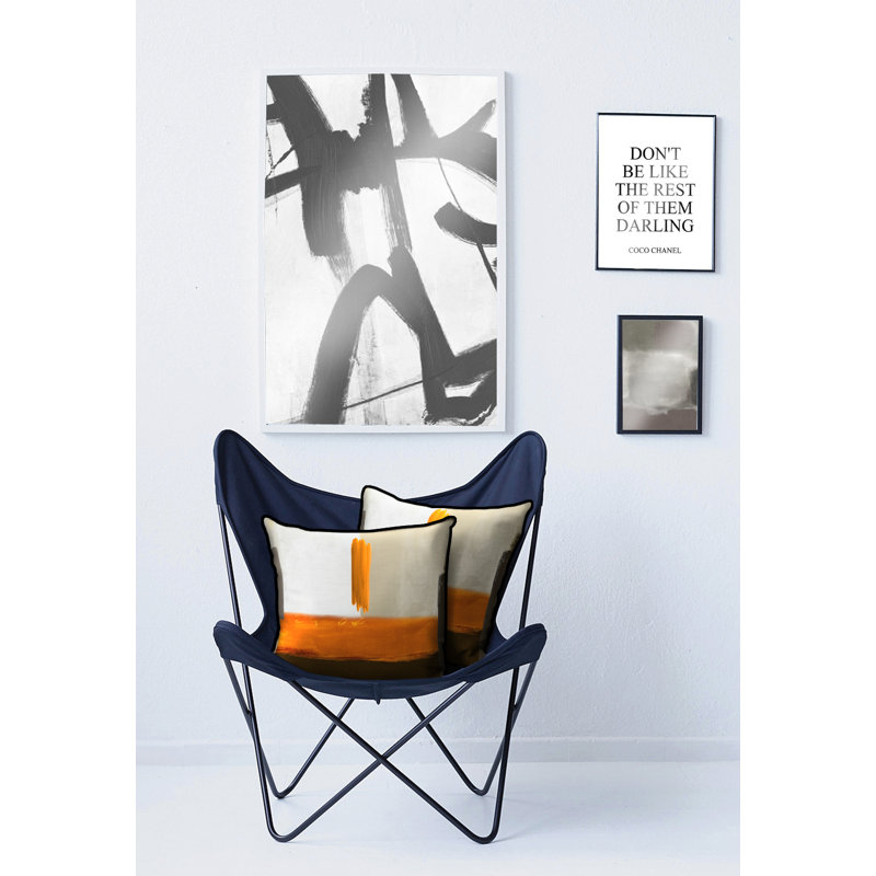 Abstract Square Cushion Cover, 49 x 49cm, Orange
