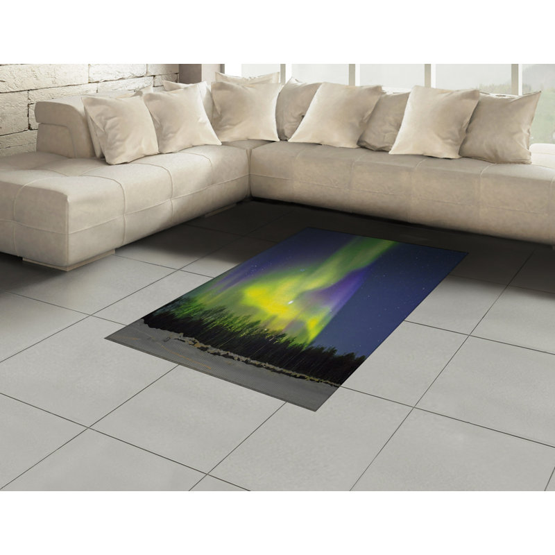 Tapis décoratif à fibres longues haute densité en polyester et coton Alaska, Rectangle— 4 pi x 5 pi 8 po