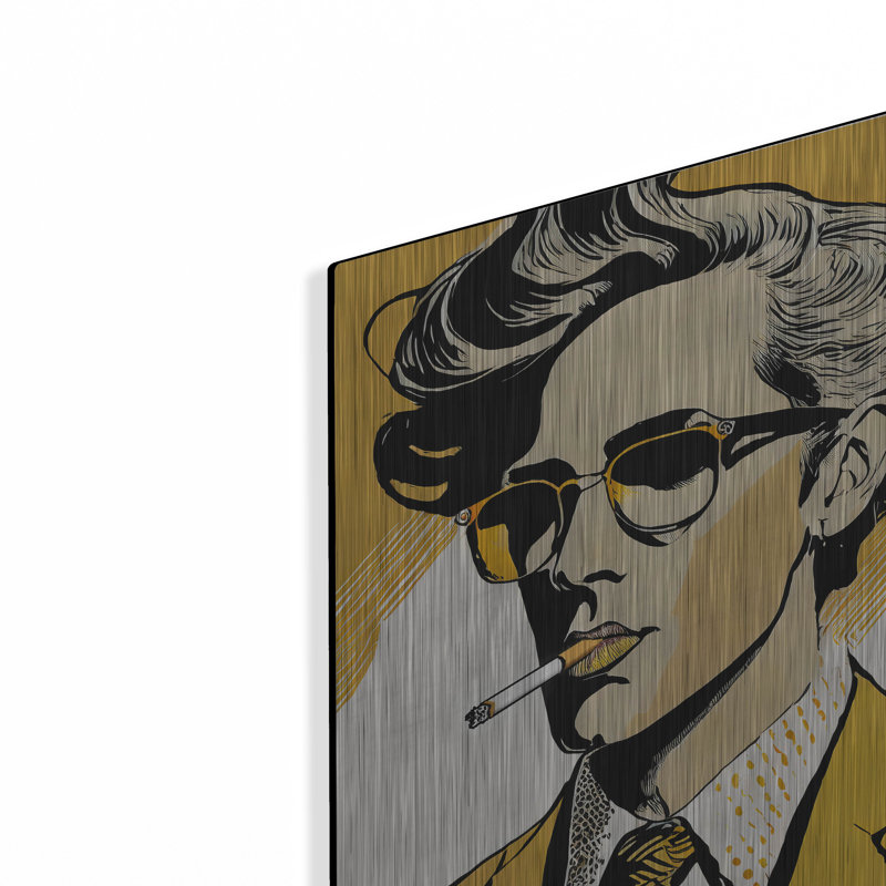 Art mural en métal Winston Porter «Cigarette Man» par Andreas Magnusson, H 16 po x l 12 po