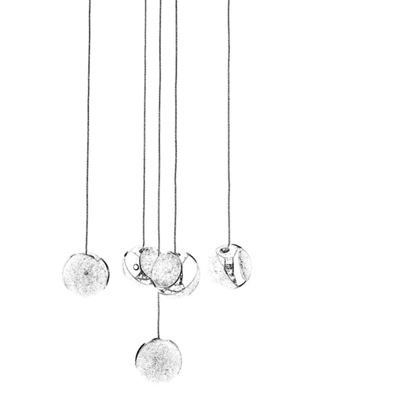 Lustre en grappe à 5 lumières