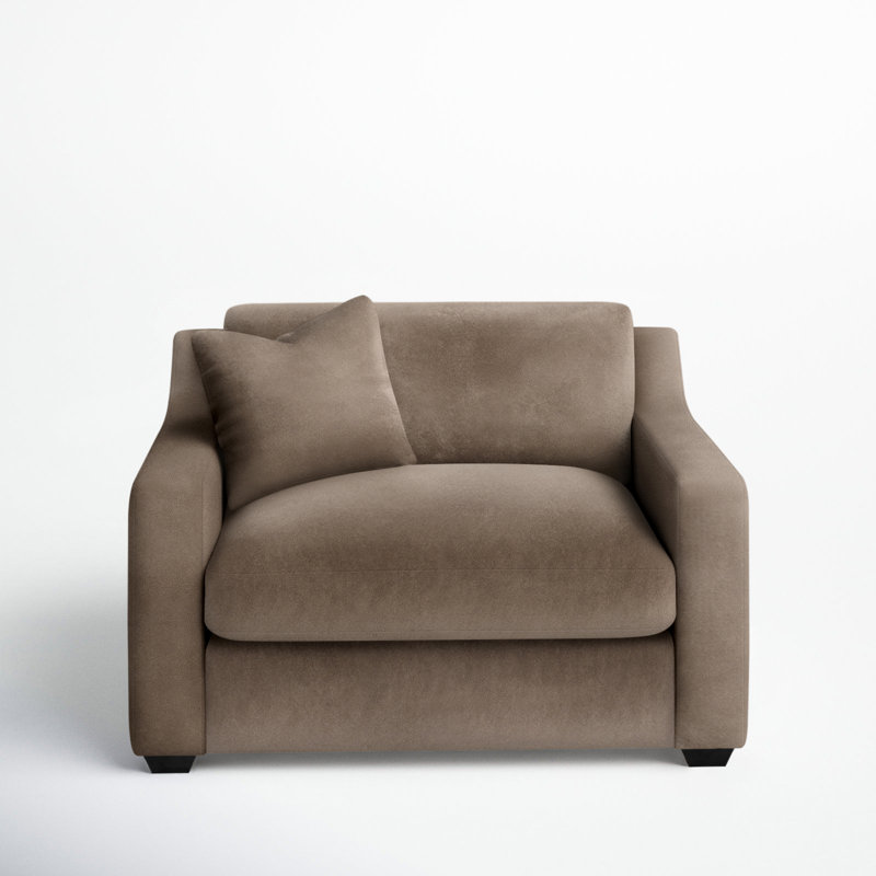 Rhodes Upholstered Chair And A Half, Bella Cocoa Performance Velvet