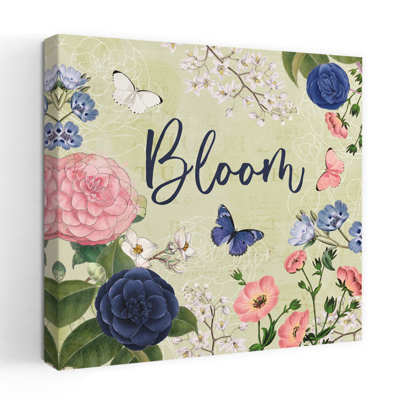 Indigo Garden II, art floral, H 18 po x l 18 po